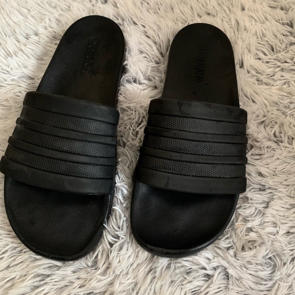 Black Adidas slides women’s size 9